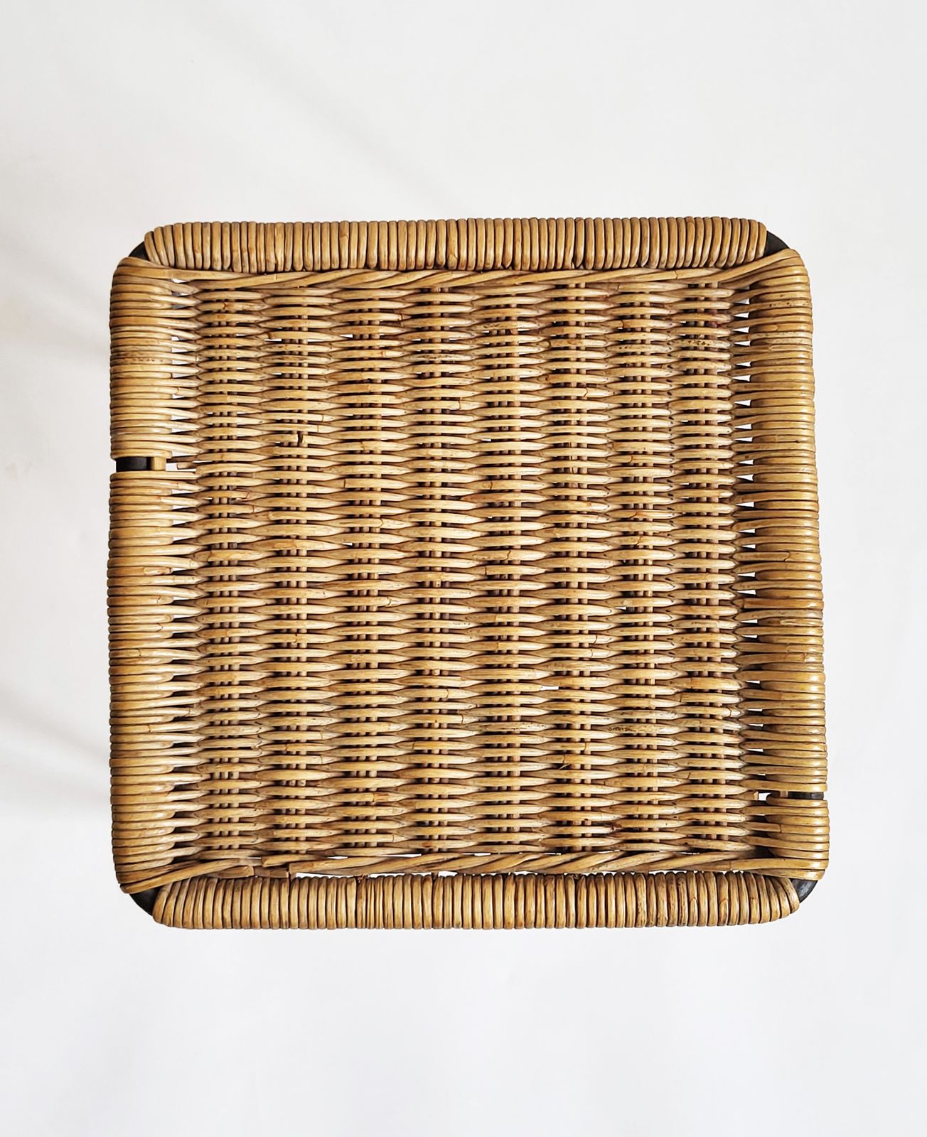 Mid Century Modern Forged Iron & Rattan Side Table By Carl Auböck, 1950s photo Furniture