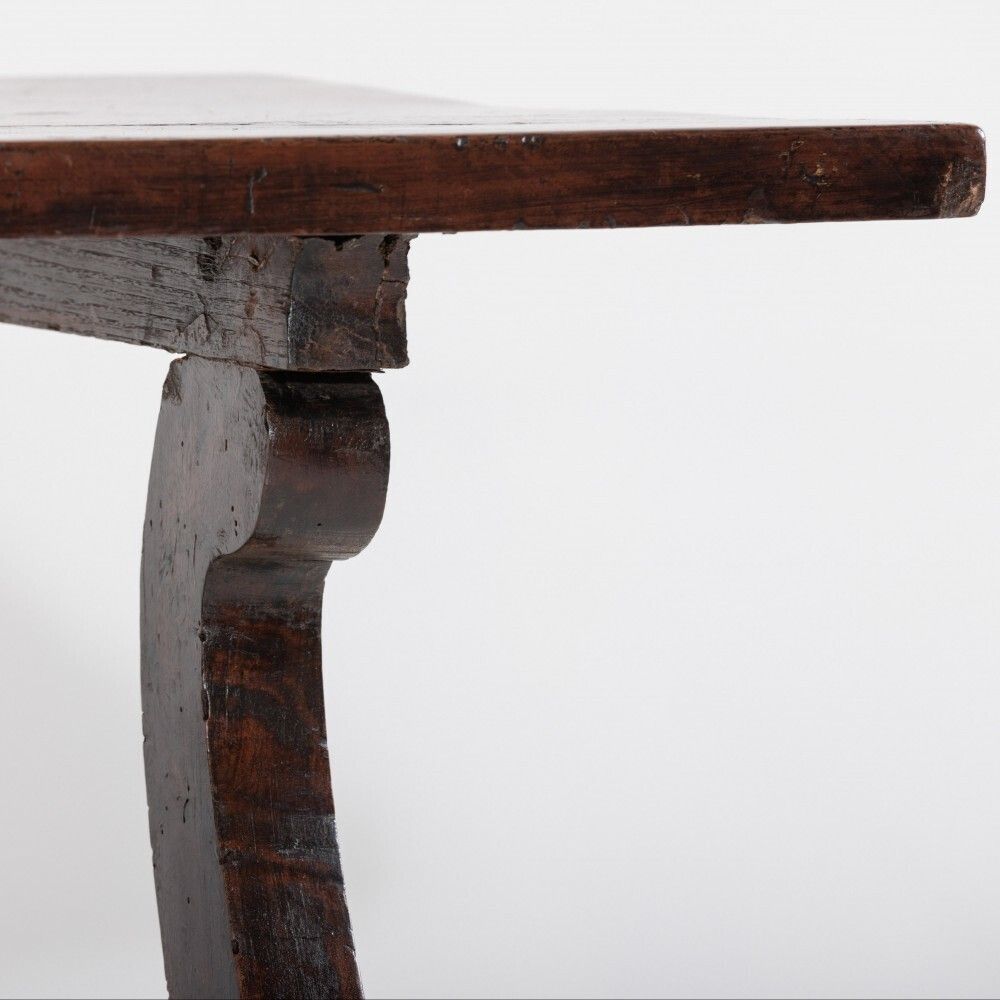 Italian Single Plank Walnut Trestle Table photo buy