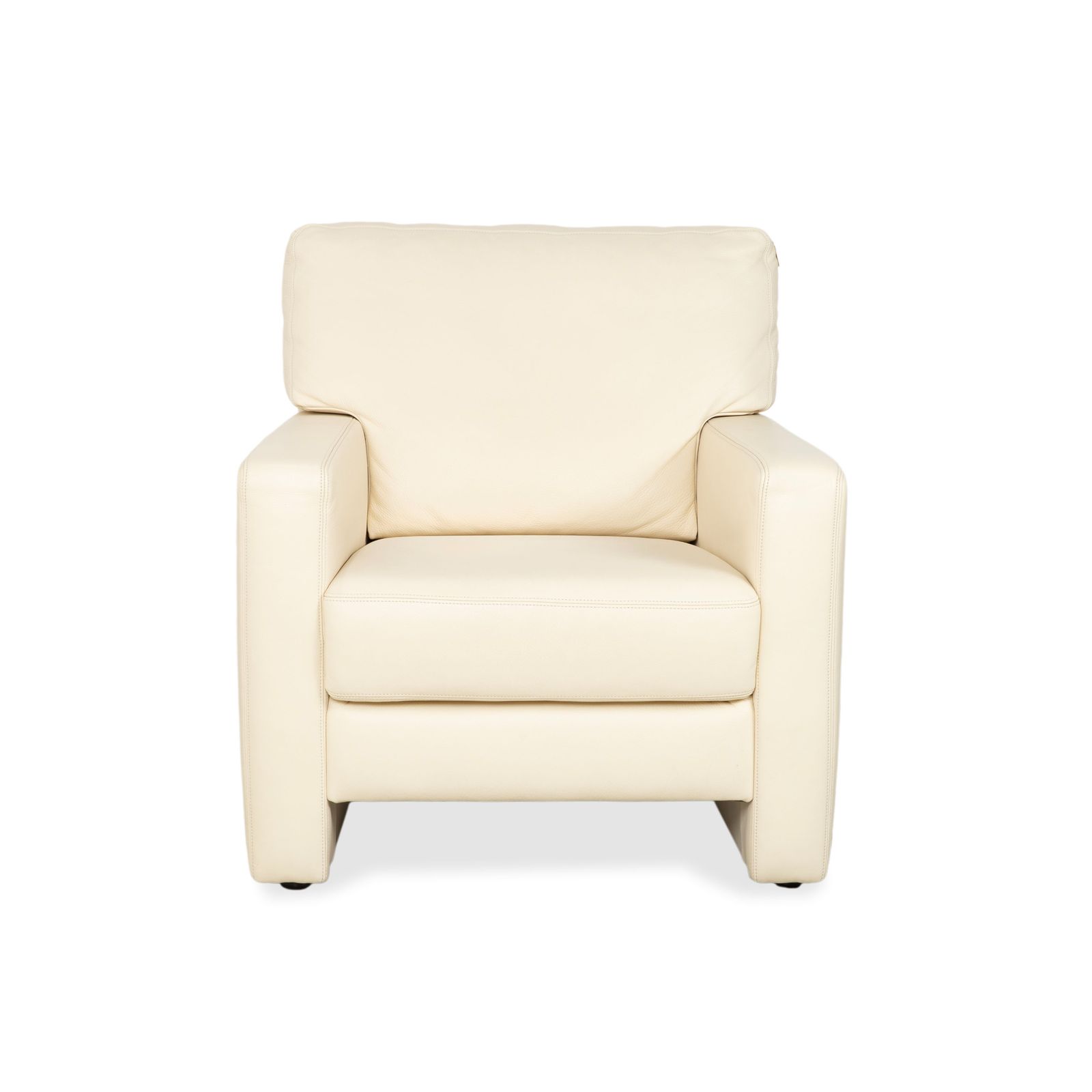 Mobilier Fauteuil Musterring en cuir crème beige blanc cassé photo