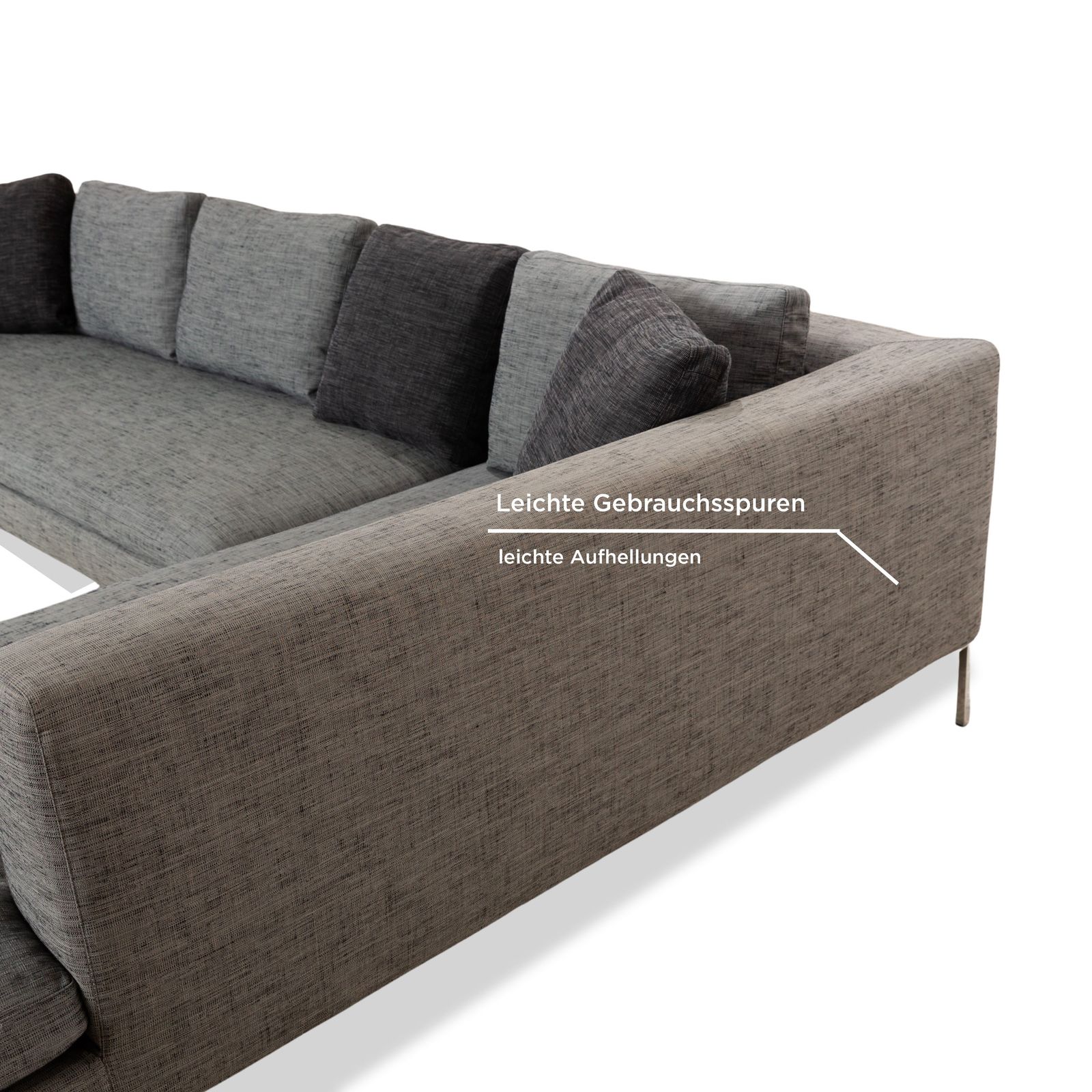 Canapé d'angle La Nouva Casa Liverpool en tissu gris photo vinterior