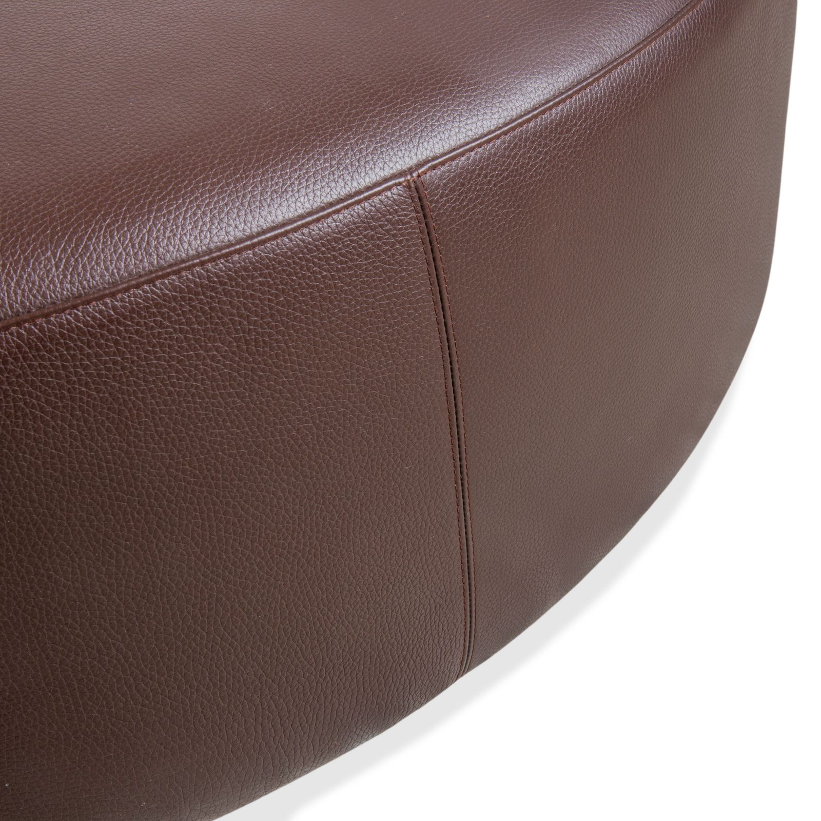B&B Italia Harry Large Leather Ottoman Dark Brown Chestnut photo Furniture