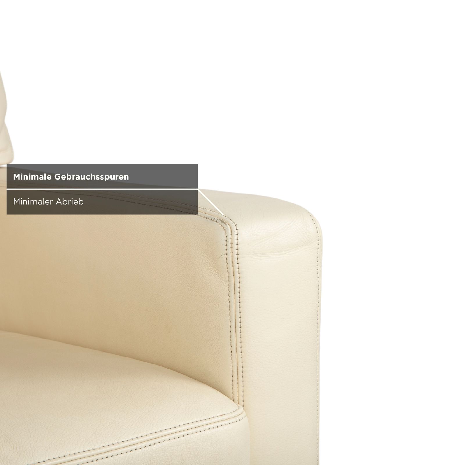 Fauteuil Musterring en cuir crème beige blanc cassé photo vinterior