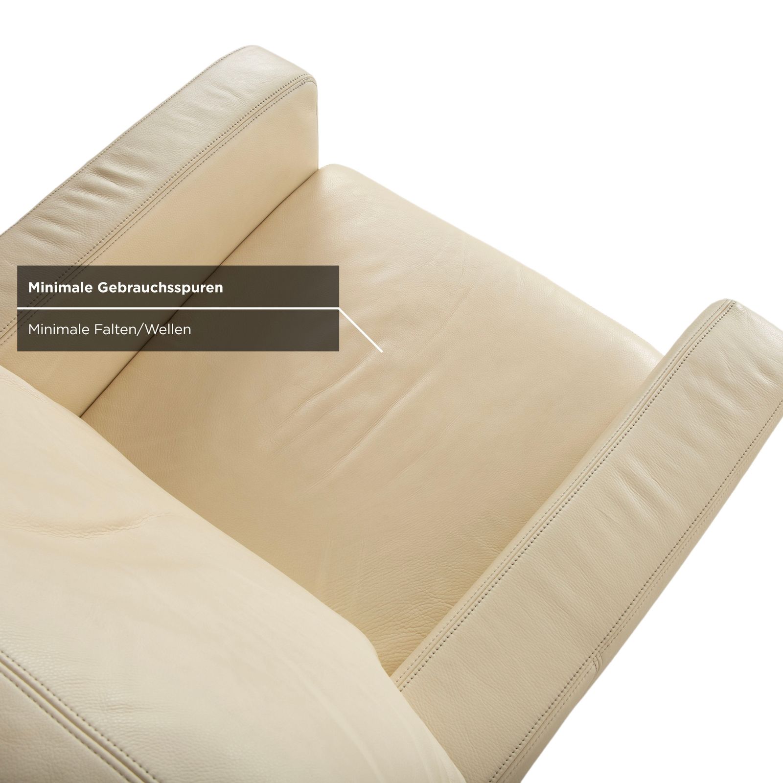 photo furniture Fauteuil Musterring en cuir crème beige blanc cassé