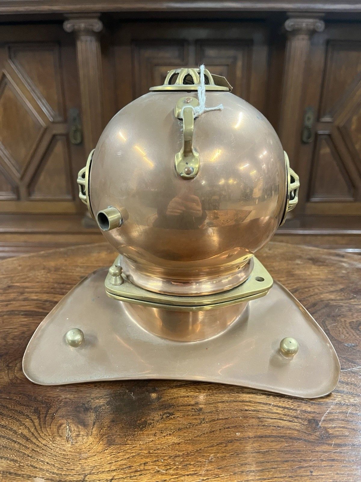 Untested Brass Divers Helmet Clock photo Home Decor