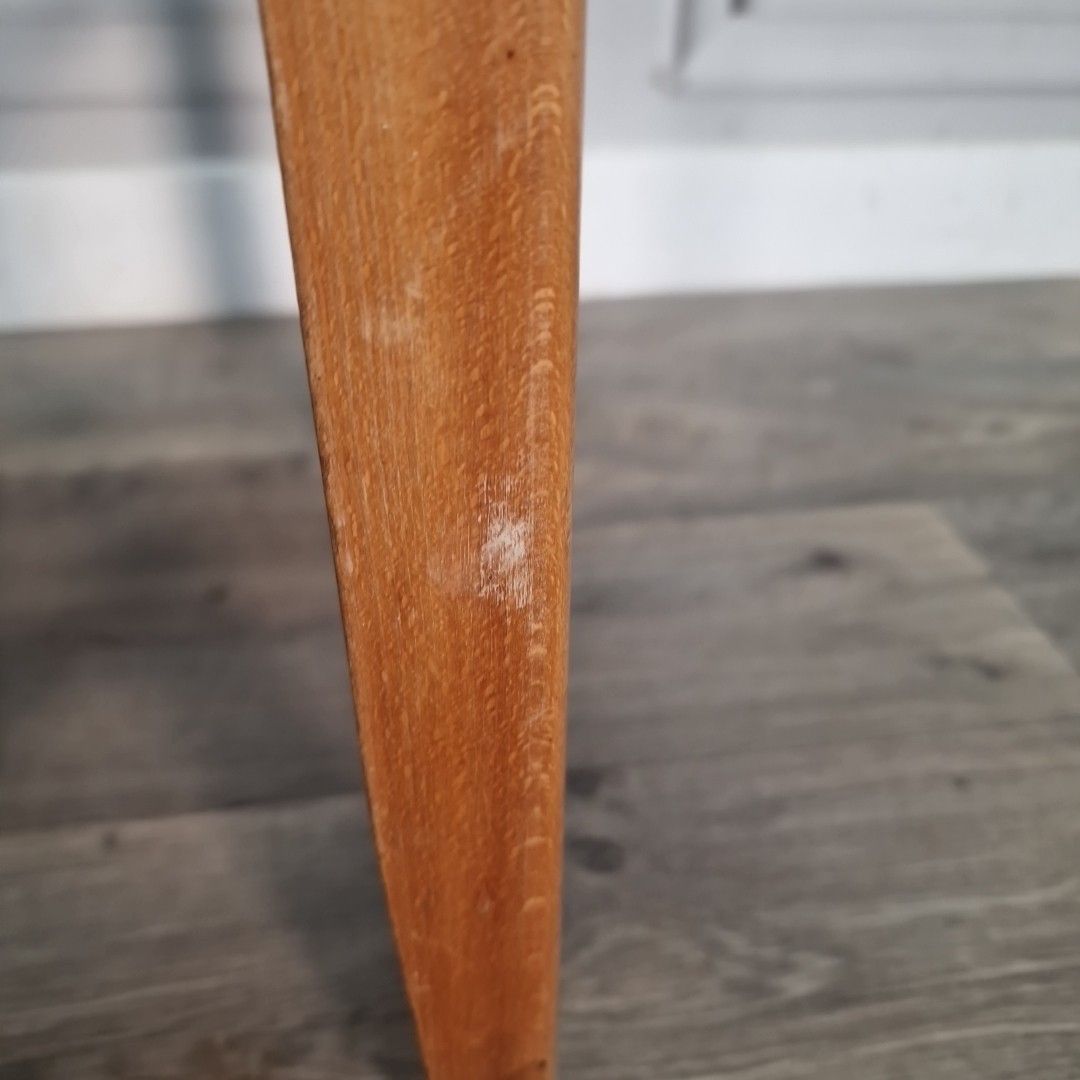 photo vinterior Vintage Vinyl Kitchen Stool Wooden Utility Seat Retro Bar Wooden Mid Century