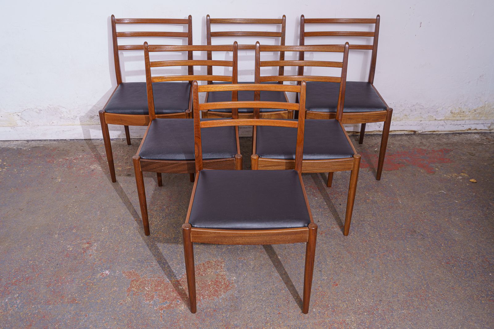 6 G Plan Mid Century Teak Dining Chairs, Newly Upholstered photo vintage