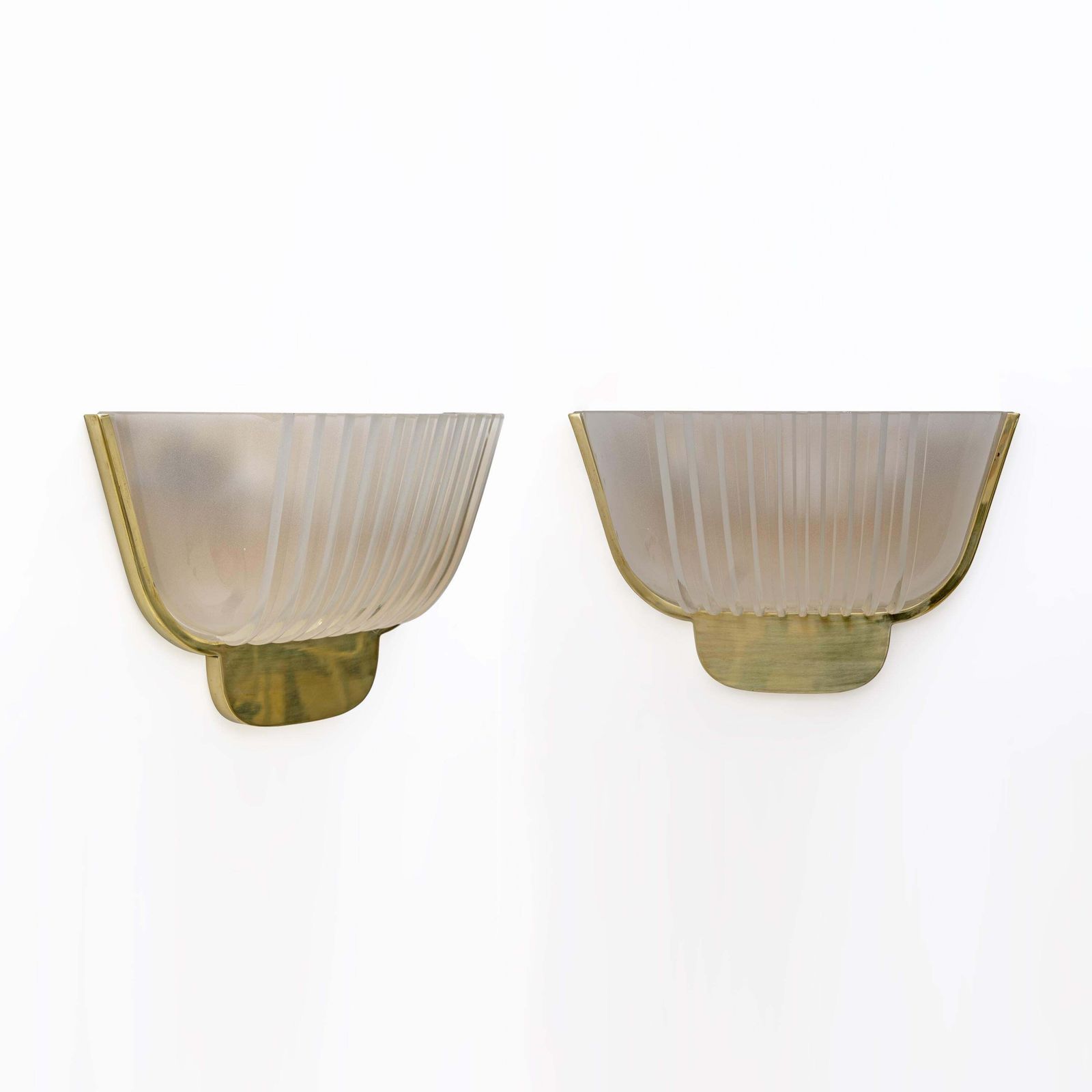 Pair Of Art Deco Murano Glass Wall Sconces Attributed To Archimede Seguso, 1940s photo furniture