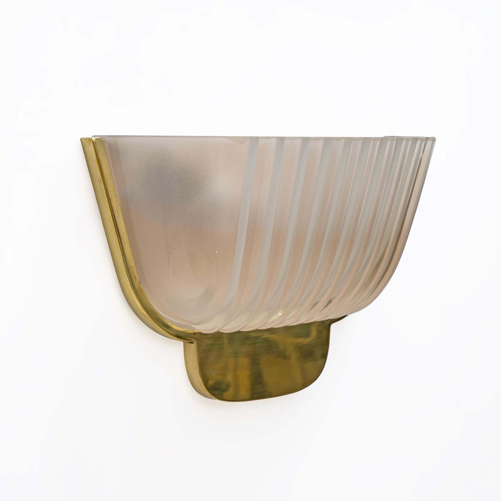 Pair Of Art Deco Murano Glass Wall Sconces Attributed To Archimede Seguso, 1940s photo vinterior