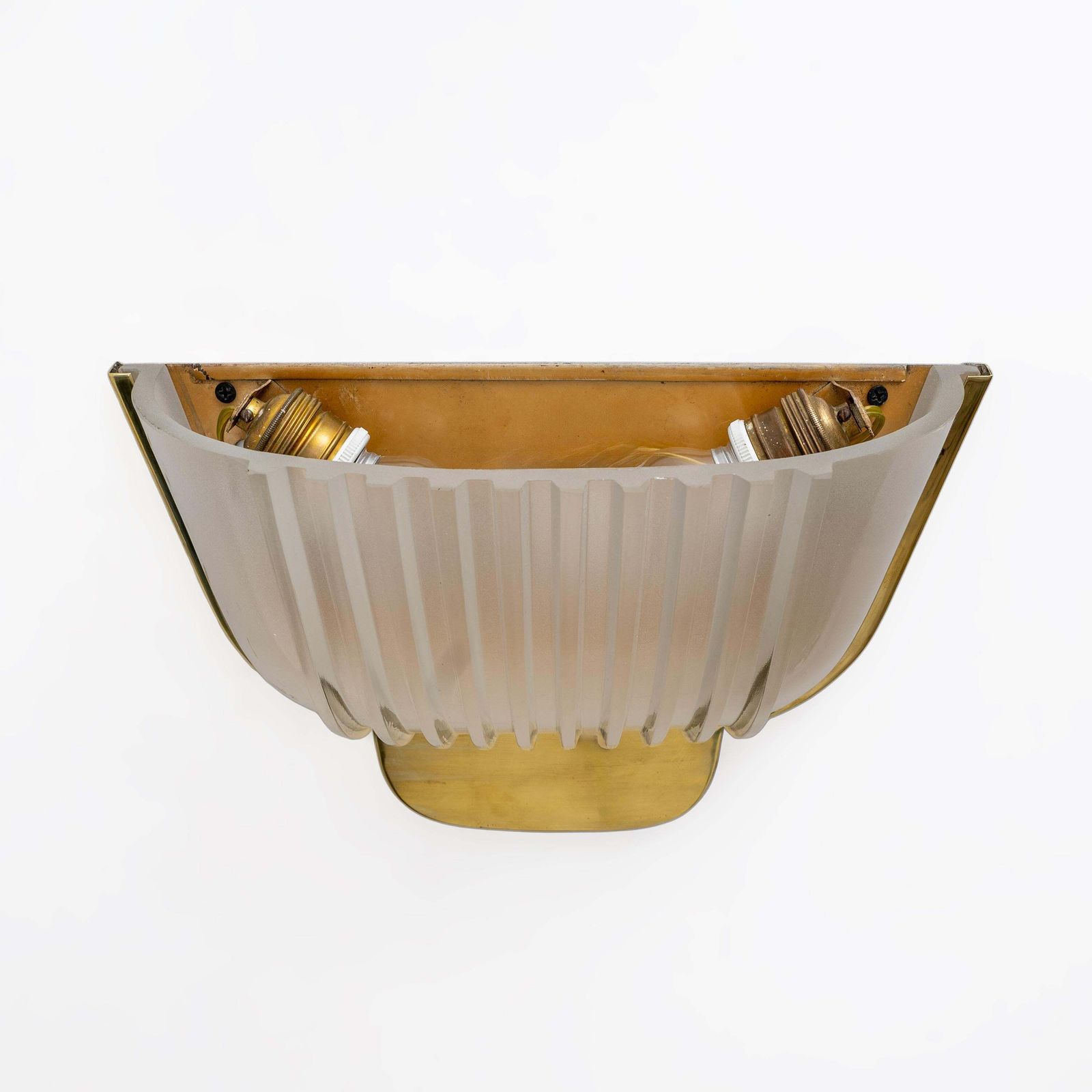 photo furniture Pair Of Art Deco Murano Glass Wall Sconces Attributed To Archimede Seguso, 1940s