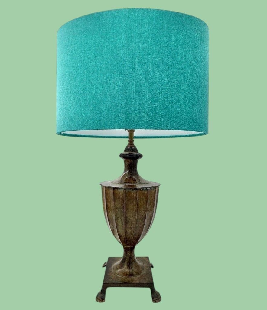 A Pair Of 1970s Classical Cast Bronze Lamps With Verdigris Finish And Paw Feet photo furniture