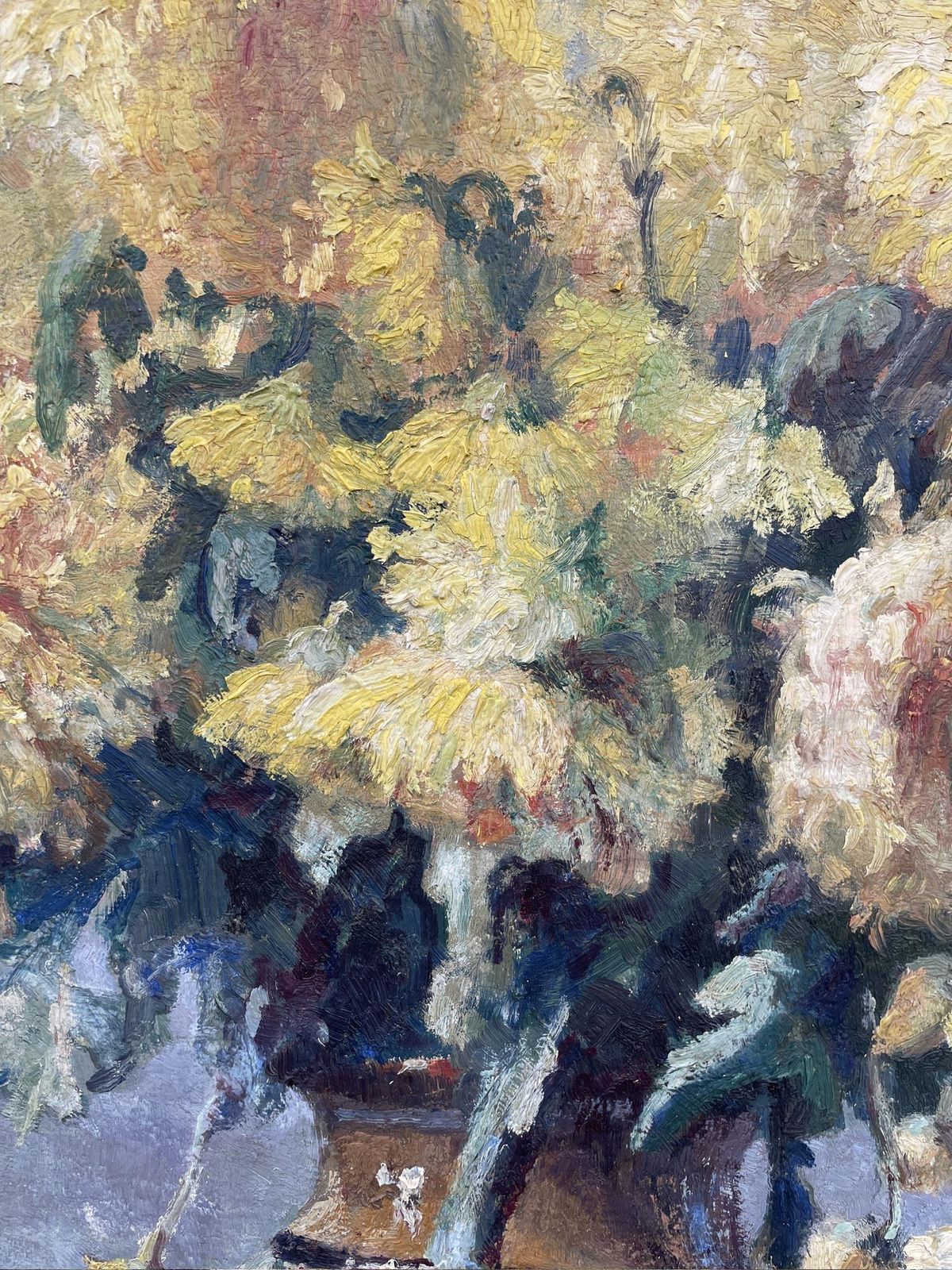 1532.0 G. Gagneau, Oil On Canvas Composition With Dahlias And Gerberas photo