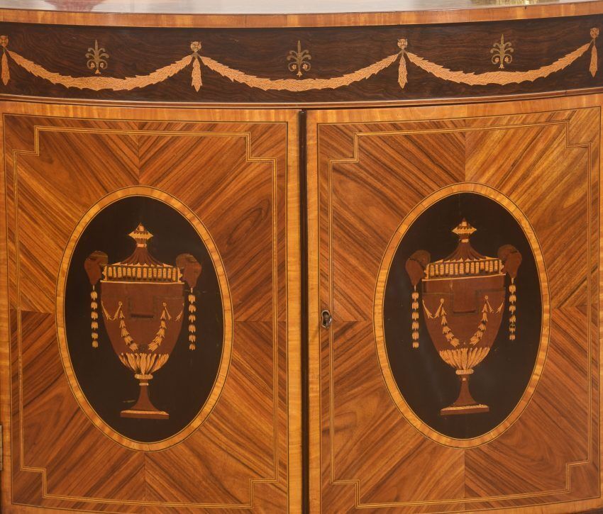 photo buy Fine George III Style Satinwood & Rosewood Marquetry Sideboard