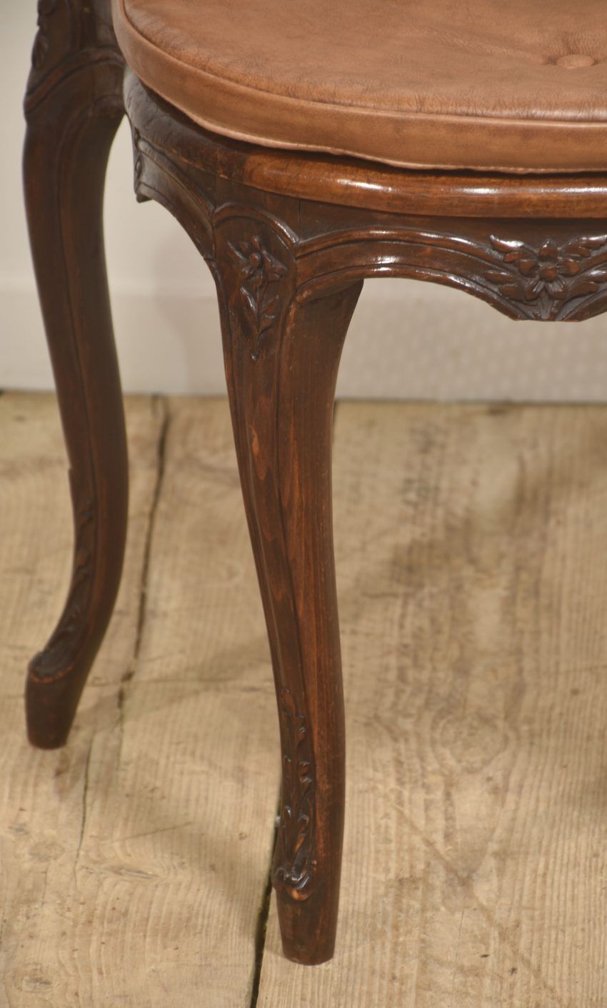 French Carved Oak Caned Bergère Chair photo vinterior