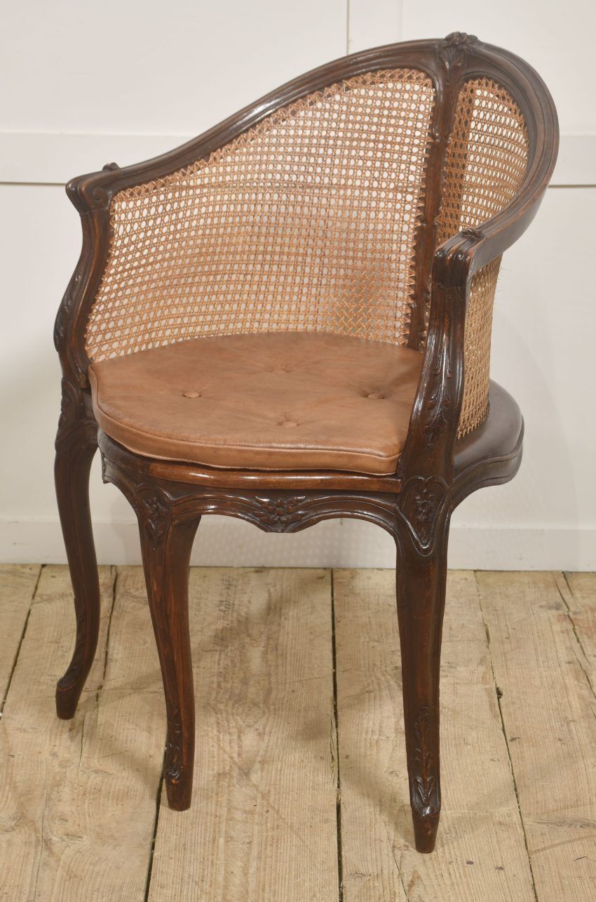 French Carved Oak Caned Bergère Chair photo buy