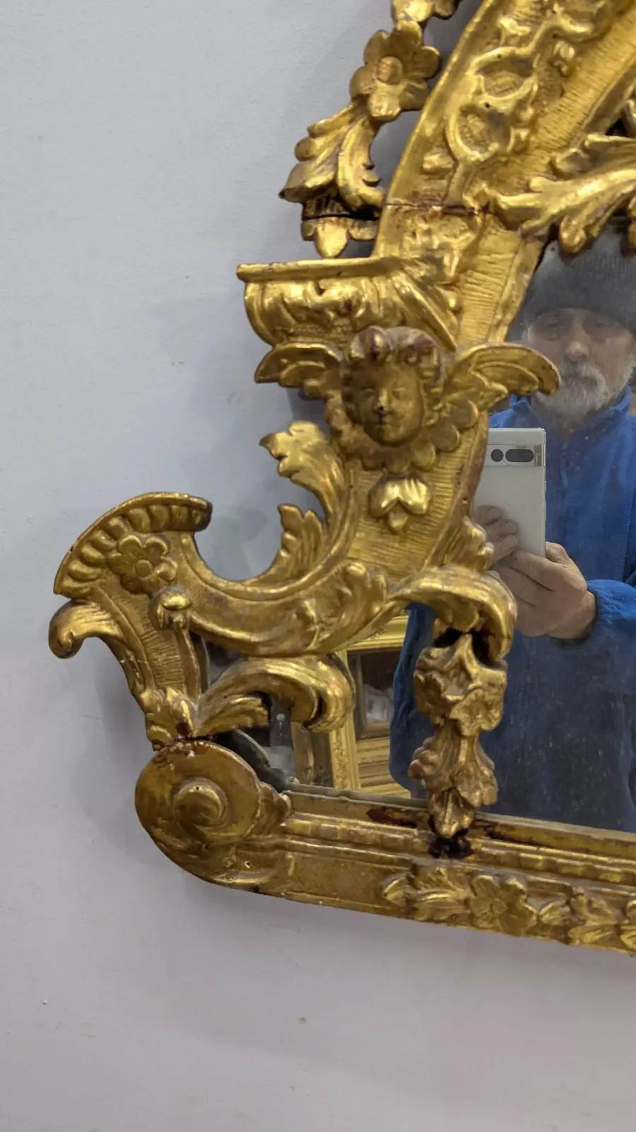 Louis XIV Style Giltwood Mirror Pediment, 18th Century photo for sale