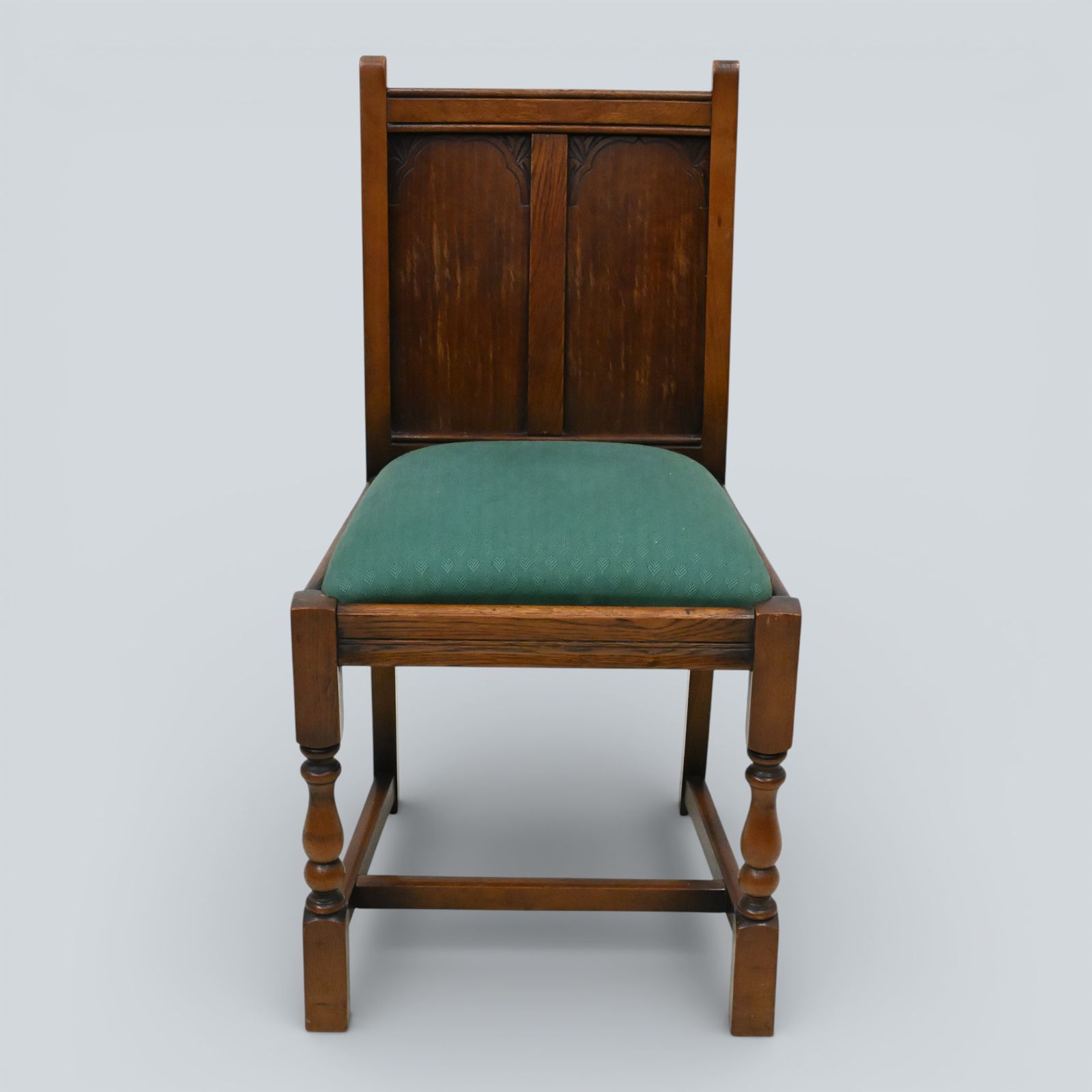 4 Old Charm Style Dining Chairs Oak Green Drop In/On Seats Free Uk Delivery* photo for sale
