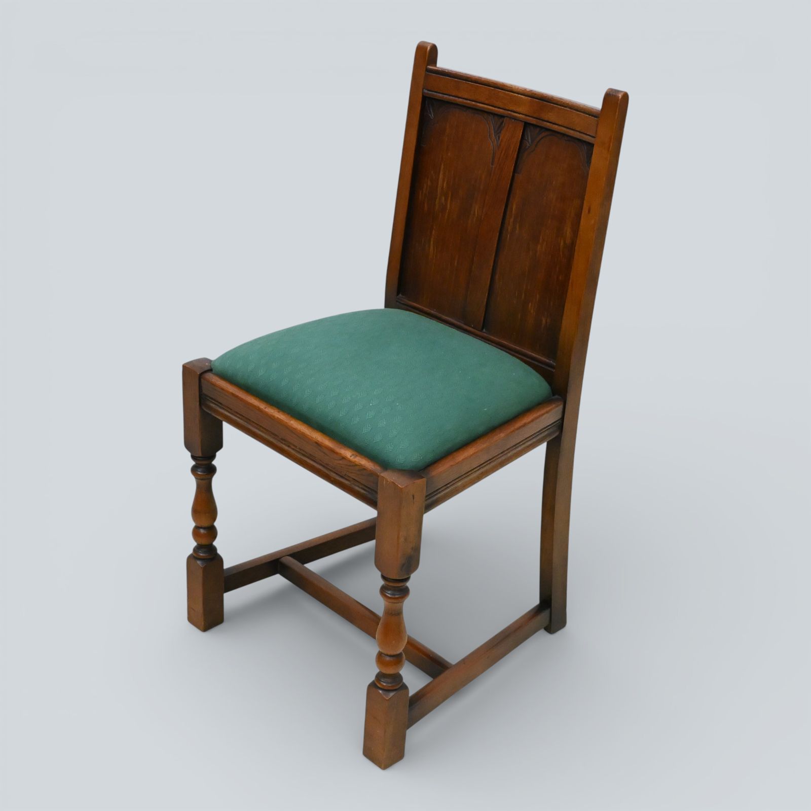 4 Old Charm Style Dining Chairs Oak Green Drop In/On Seats Free Uk Delivery* photo Furniture