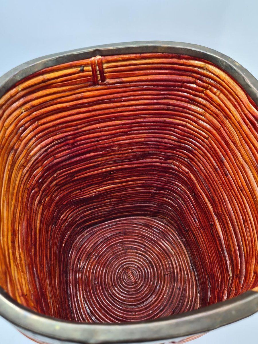 Bamboo And Metal Umbrella Stand, 1970s photo buy