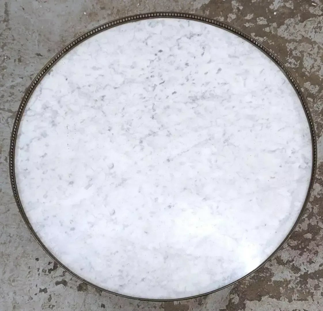 Louis XVI Style Bouillotte Pedestal Table With Marble Top photo Furniture
