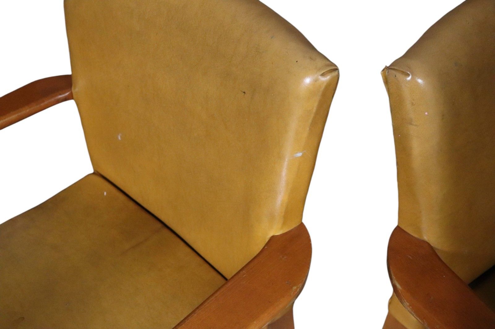 photo furniture Pair Of Vintage Parker Knoll Pk 733 Armchairs Mid Century Beech Tan Vinyl