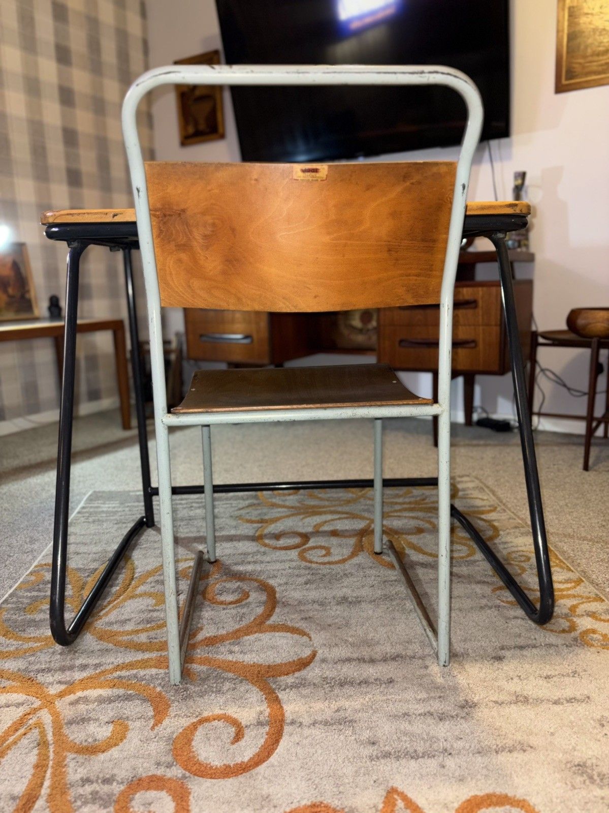 photo for sale Du Al Industrial Stacking Desk & Chair Retro G Plan Era Mcm Pel Cox