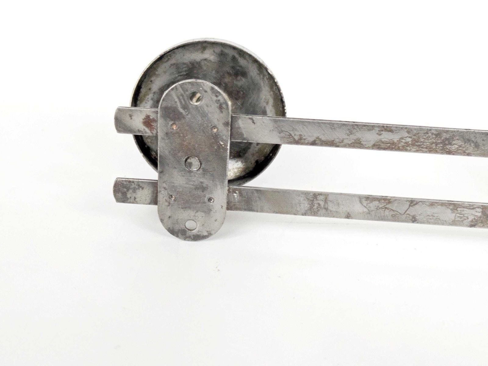 178.0 Pair Of French Steel Coat Racks 1950s Industrial Wall Hooks With Round Heads photo