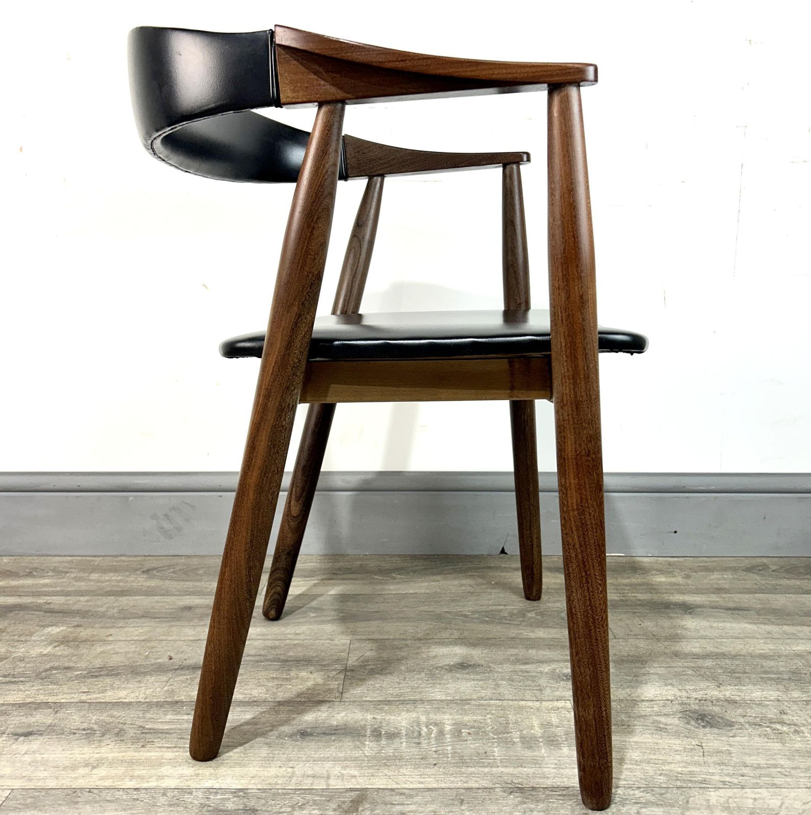 Stylish Mid Century Danish Teak Ribbon Back Desk Chair C1960's photo Furniture