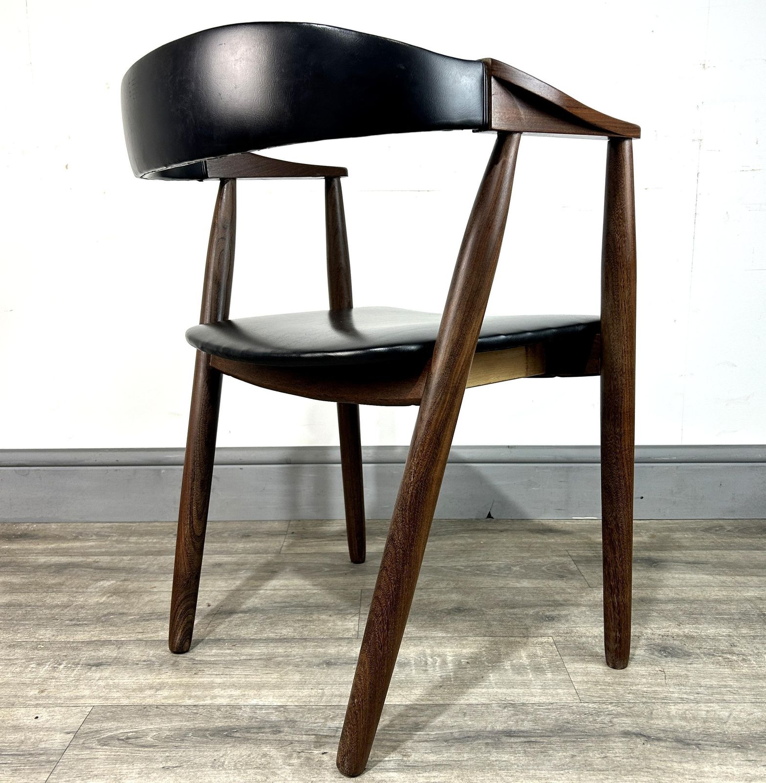 Stylish Mid Century Danish Teak Ribbon Back Desk Chair C1960's photo vintage
