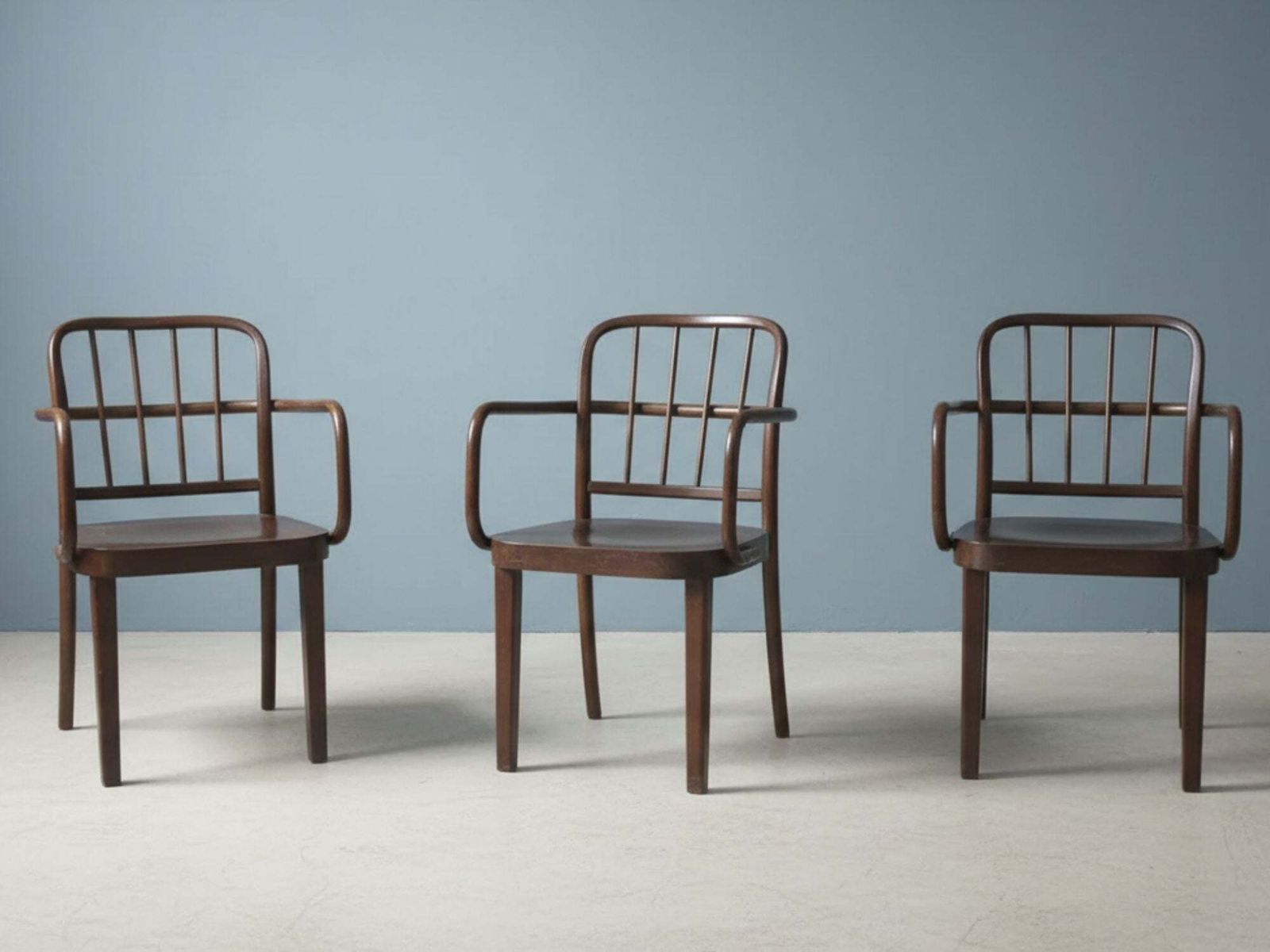 Set Of 3 Bentwood Armchair To Josef Hoffmann For Thonet, Czechoslovakia, 1930s–1950s photo for sale