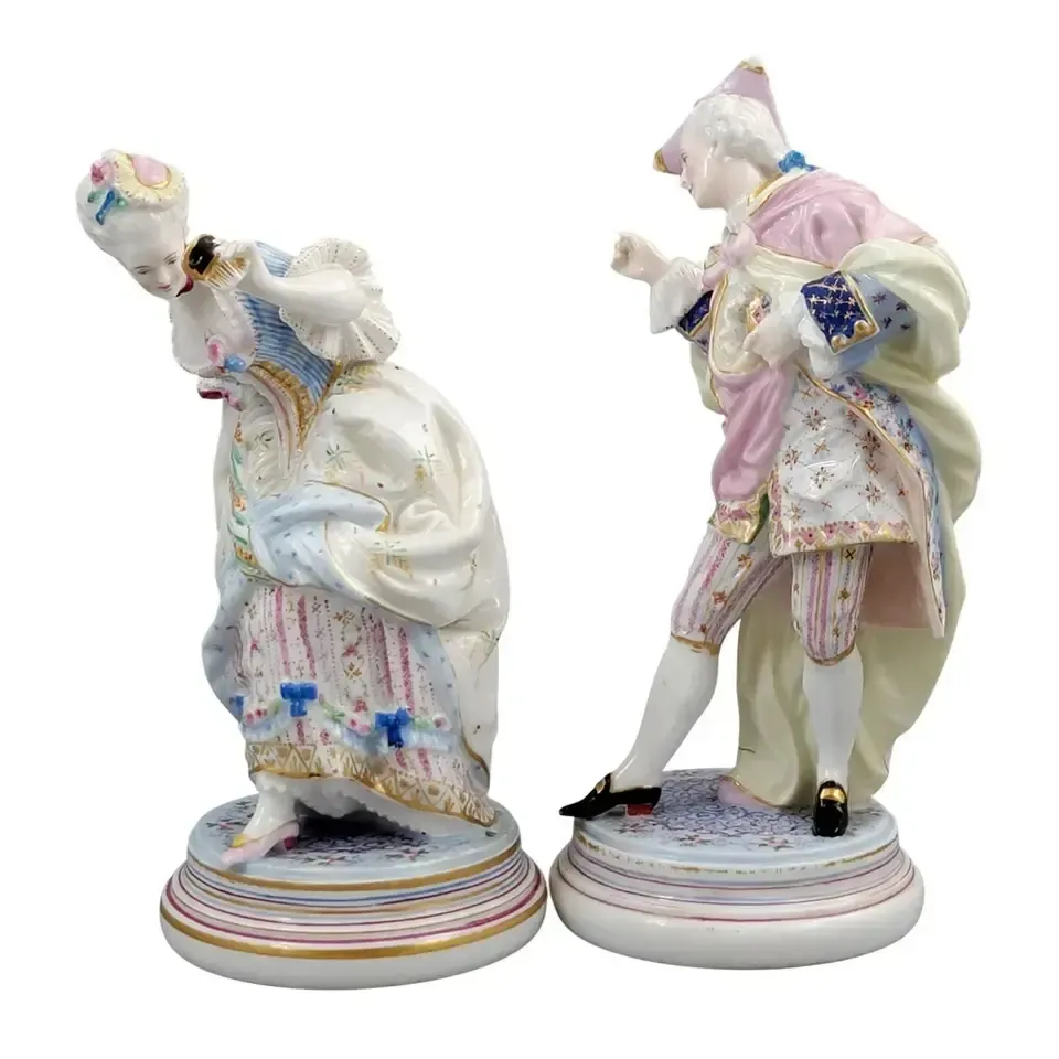 French Paris Porcelain Masquerade Figures In The Style Of Vion & Baury, C. 1860 photo furniture