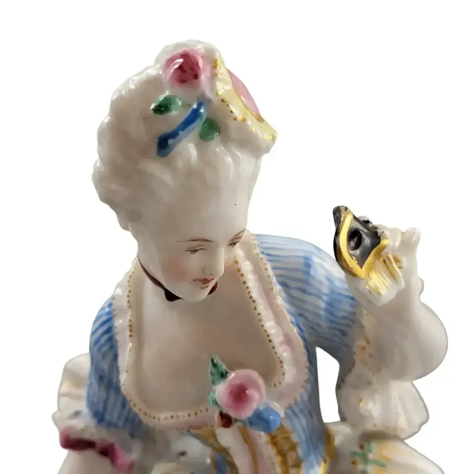 French Paris Porcelain Masquerade Figures In The Style Of Vion & Baury, C. 1860 photo buy