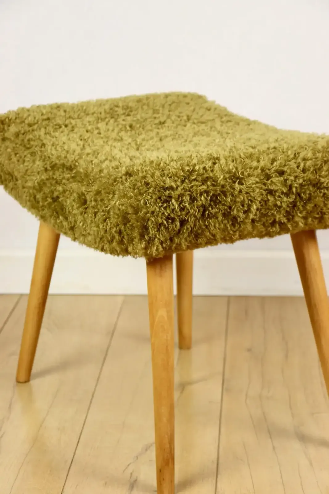 High Seat Stool With Pile In Khaki / Olive / Rudy   Beech Legs photo 323.0