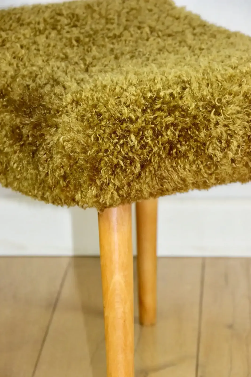 High Seat Stool With Pile In Khaki / Olive / Rudy   Beech Legs photo vinterior