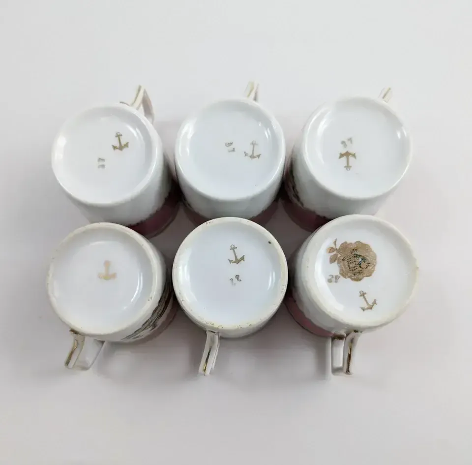 photo furniture Victoria Austria Porcelain 12 Piece Coffee Set For 6, Chelsea Style, Pink & Gold