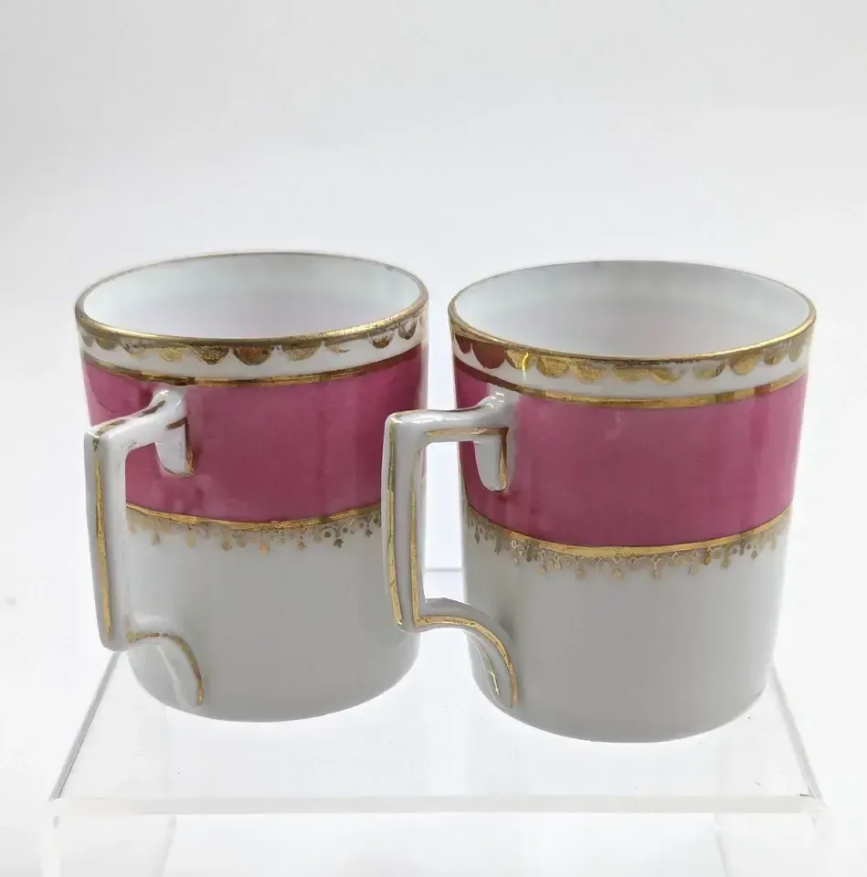 photo vinterior Victoria Austria Porcelain 12 Piece Coffee Set For 6, Chelsea Style, Pink & Gold