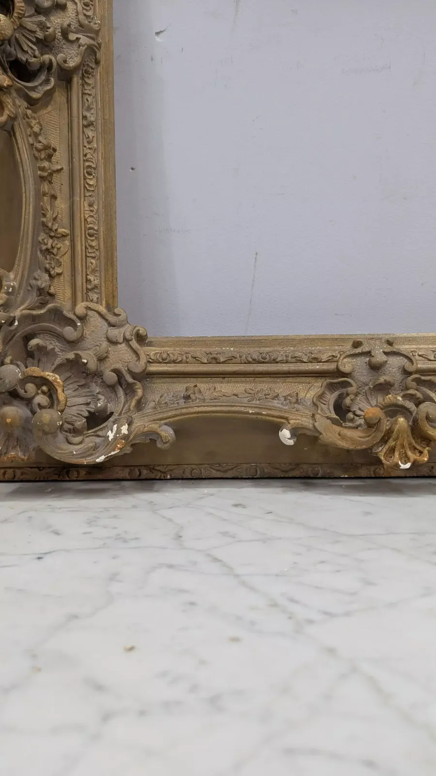 Rame To Be Restored, Made Of Wood And Gilded Plaster, 57.5 X 51 Cm photo Home Decor