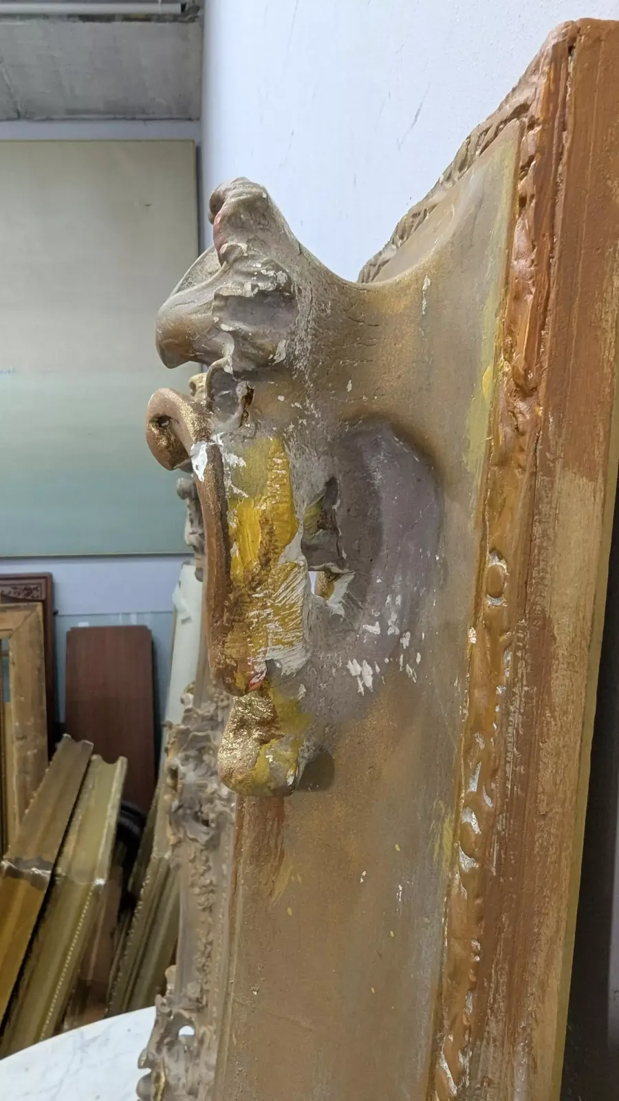 Rame To Be Restored, Made Of Wood And Gilded Plaster, 57.5 X 51 Cm photo 546.0