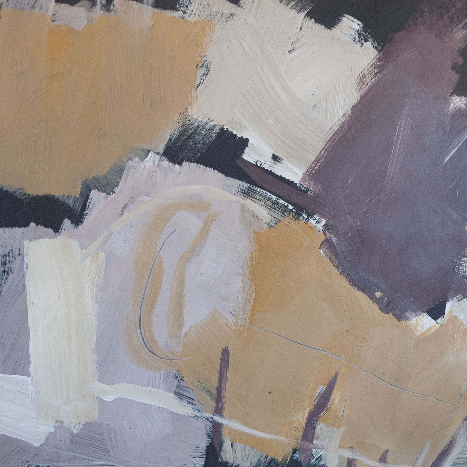 Abstracte Compositie In Oker En Pruim Van Elvira Fustero photo furniture