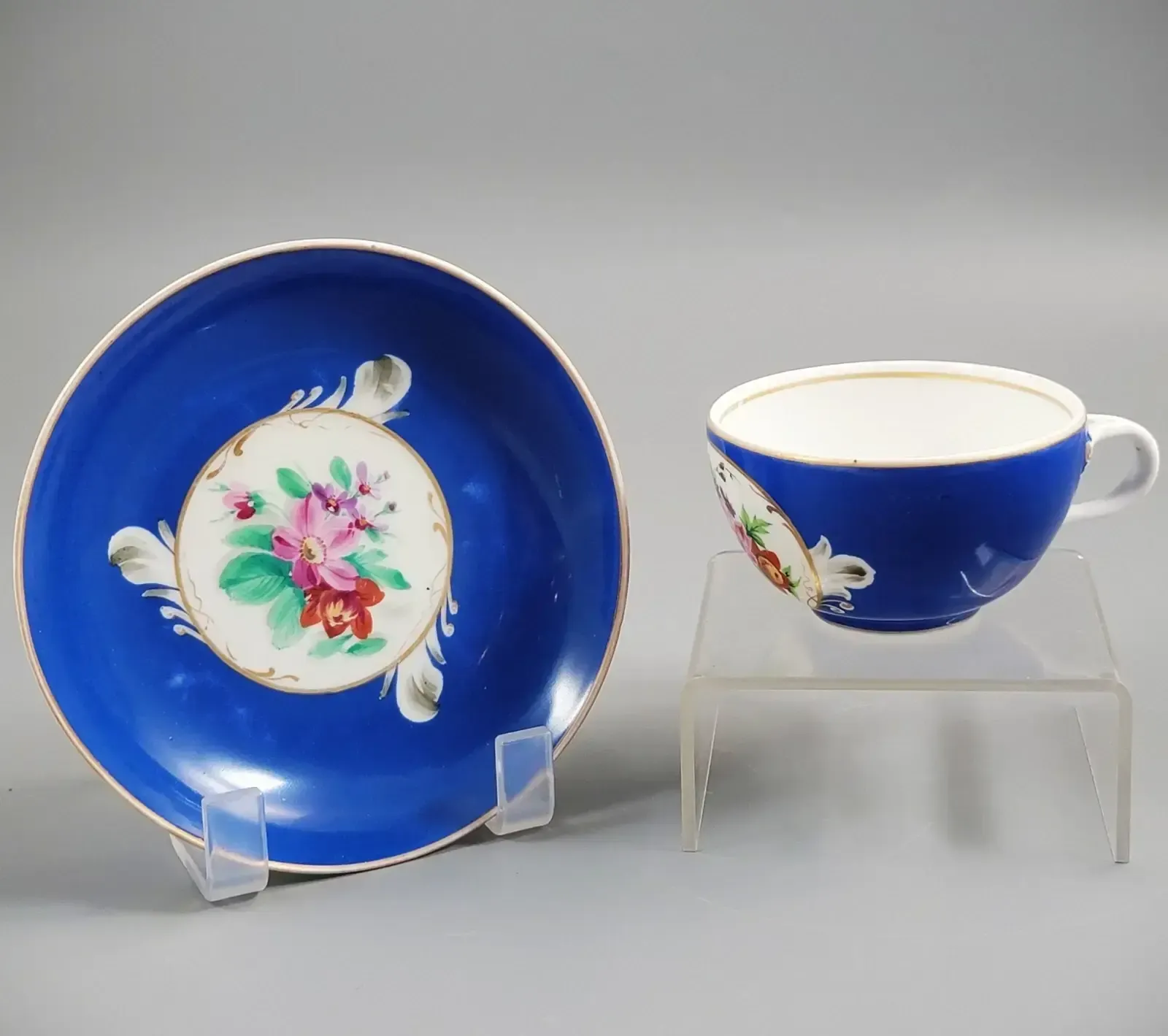 Gardner Porcelain Tea Cup & Saucer, Moscow, Russia, C.1880