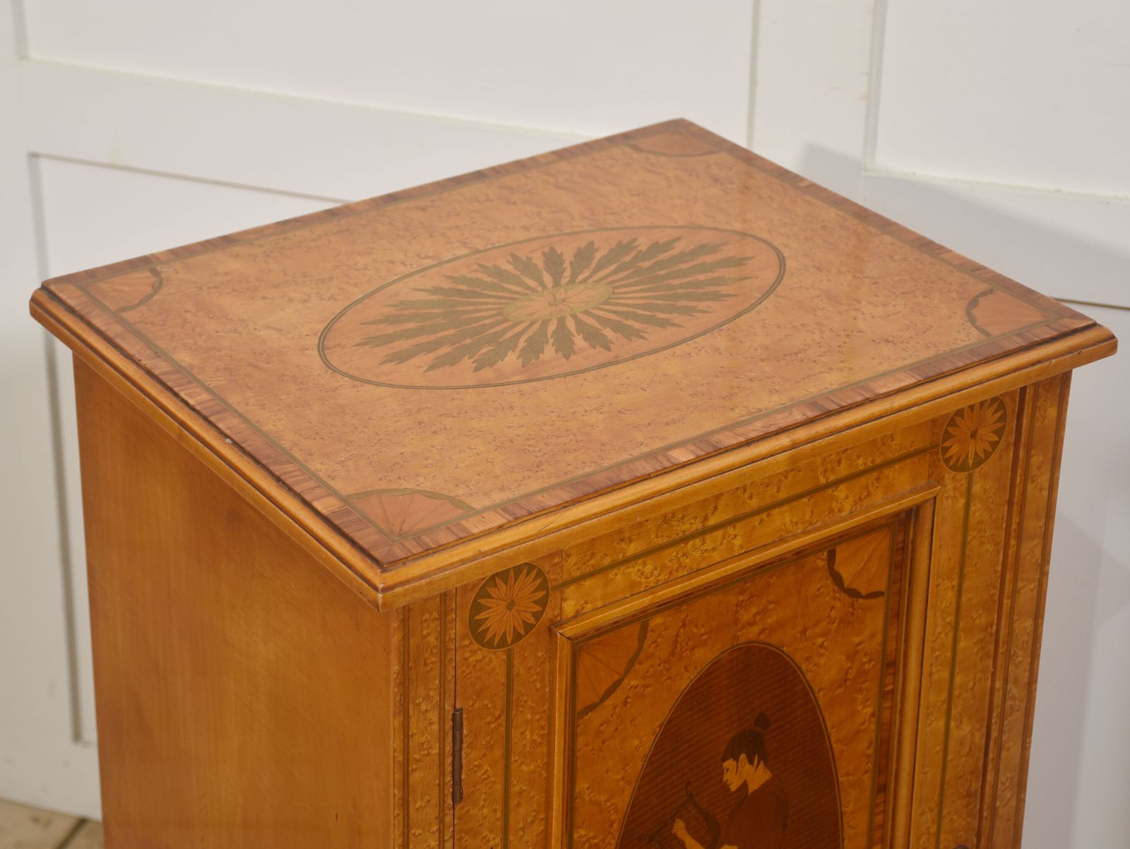 Pair Of Neo Classical Revival Marquetry Bedside Cabinets photo Furniture
