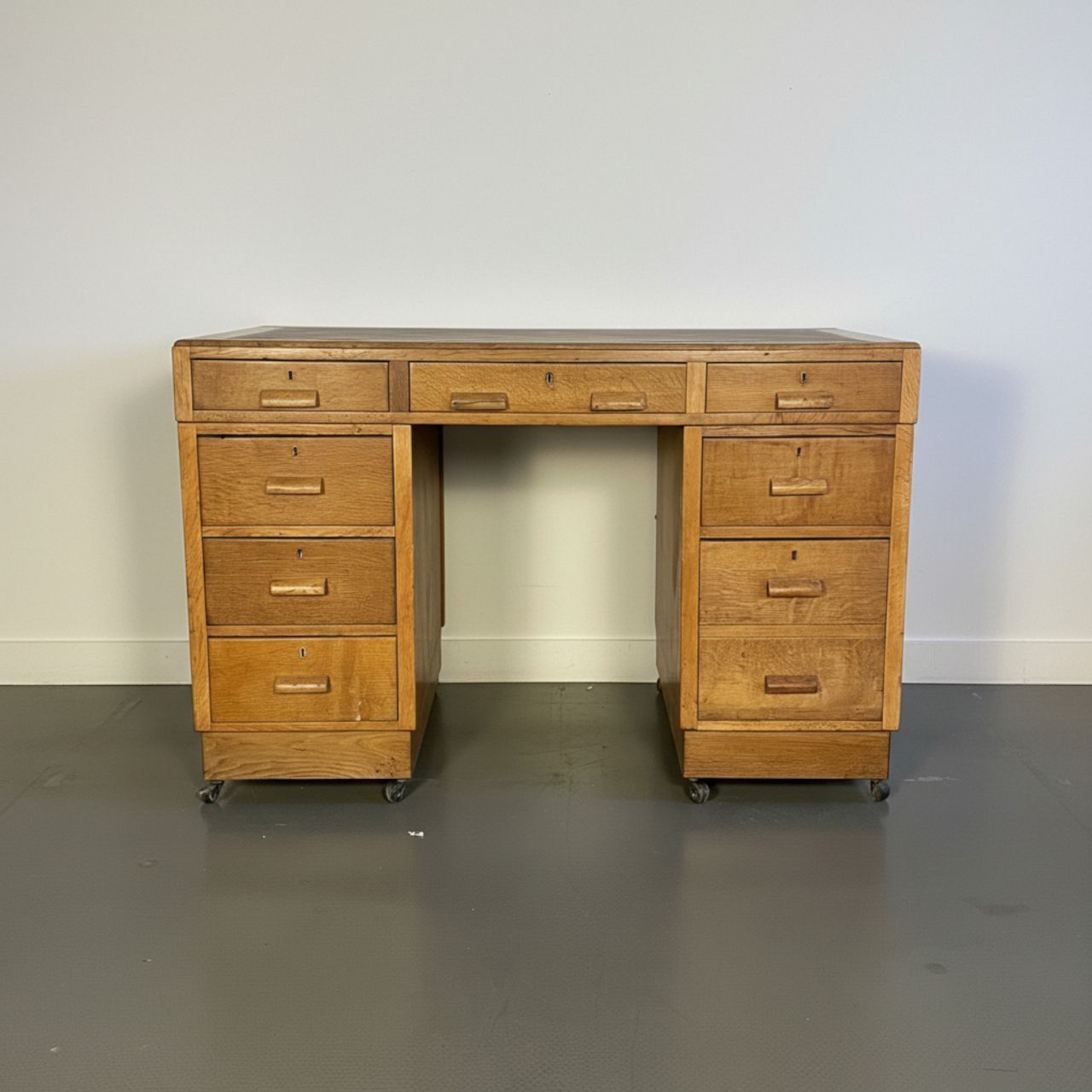 Art Deco Double Pedestal Desk, 1930s photo furniture