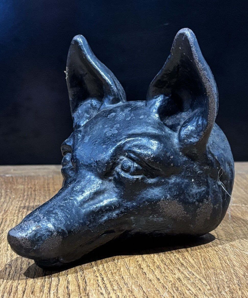 Antique Cast Iron Fox Head Doorstop