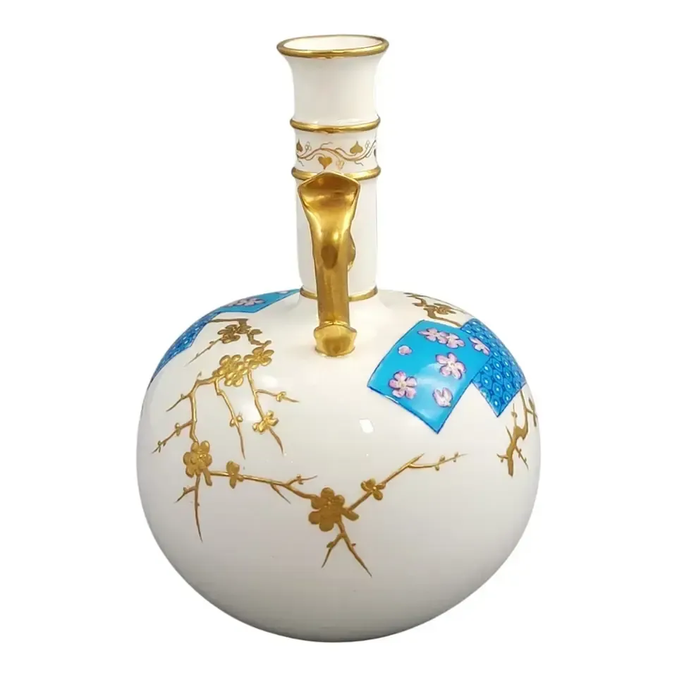 Minton Porcelain Vase With Raised Gilt Prunus, Designed By C. Dresser, C. 1890 photo Home Decor