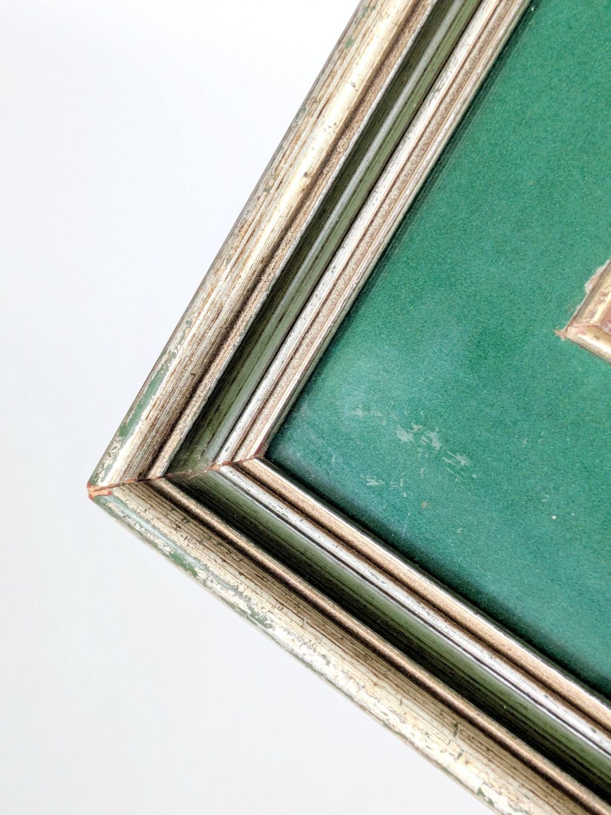 photo for sale Vintage Robin Oil Painting, Blossoms, Green Velvet Mat, Signed