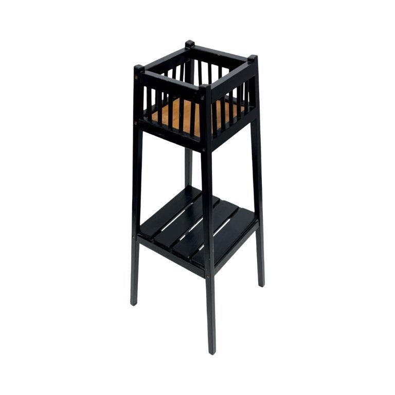 Vintage Wooden Stand/Flower Stand – 1960s/1970s, Modernist Design, 80 Cm photo for sale
