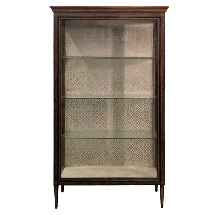Louis XVI Style Marquetry Display Case, 19th Century photo for sale