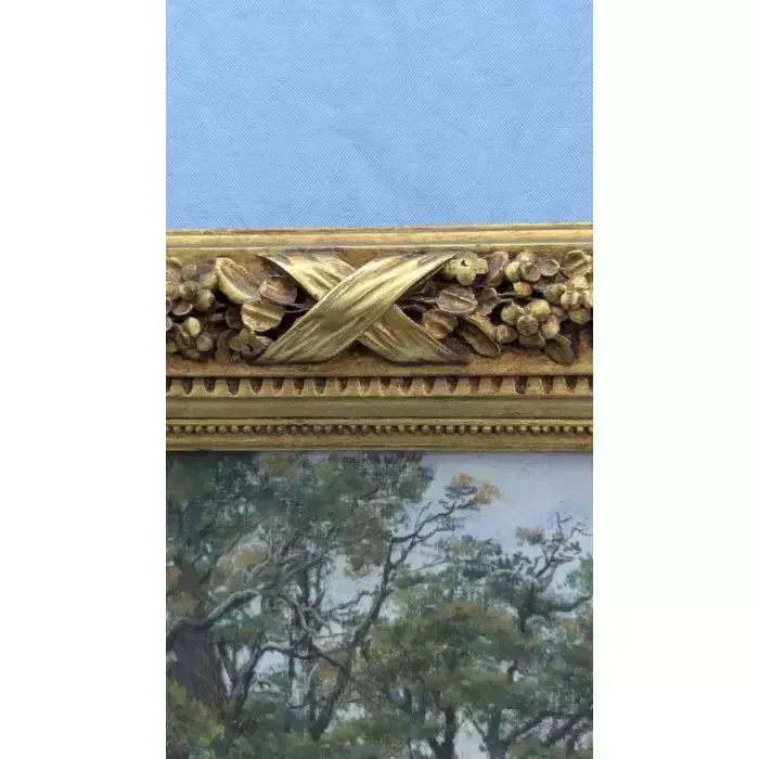 Pastel Landscape, Circa 1900, Signed H. Maréchal, In Its Original Wood And Gilt Stucco Frame photo Art