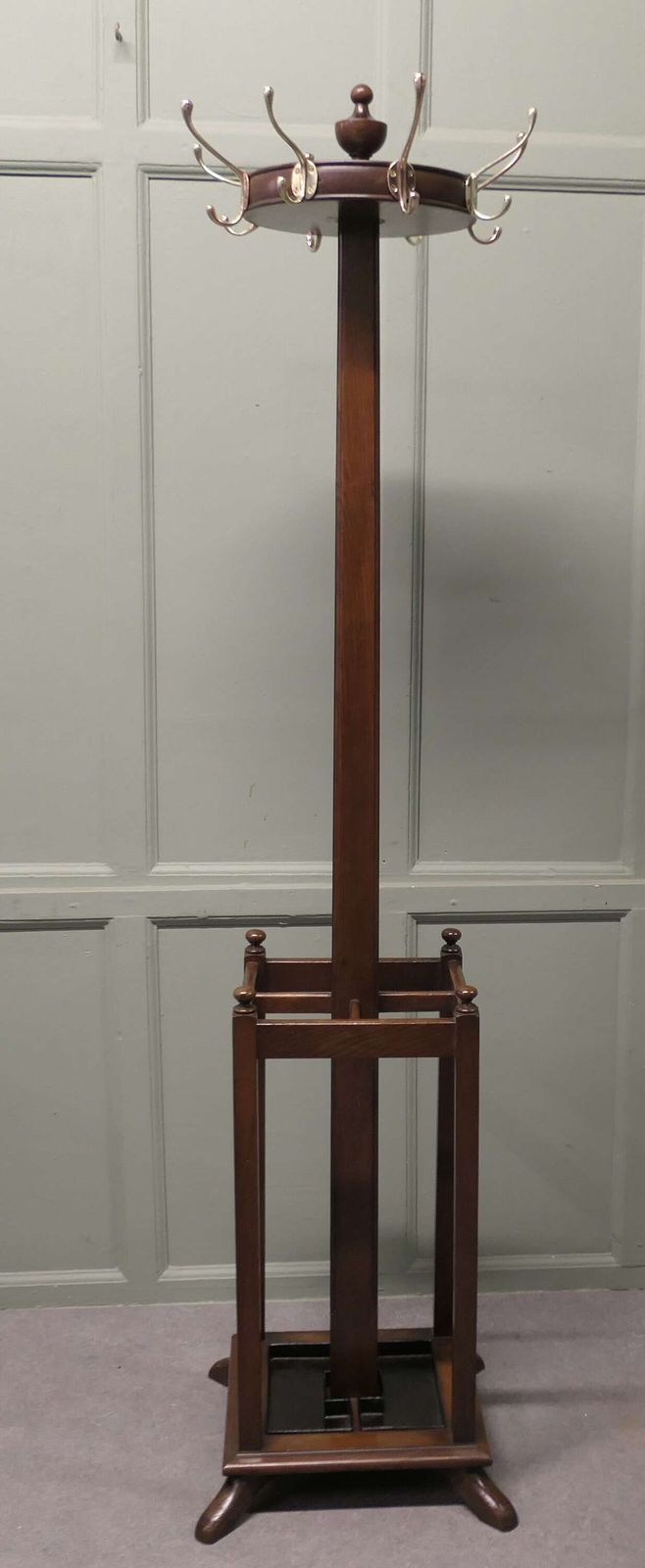 Oak Revolving Hat Coat And Umbrella Hall Stand