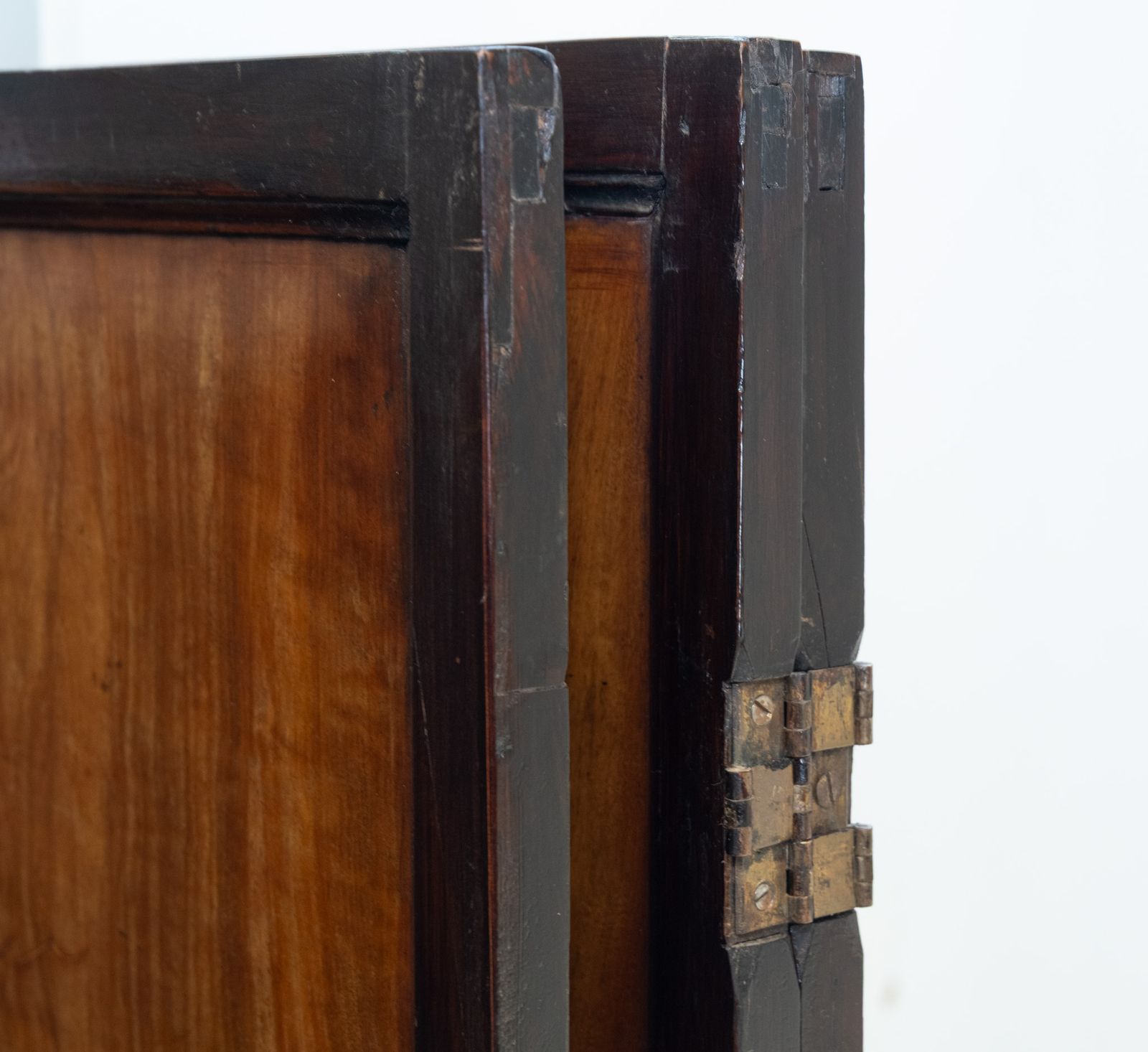photo buy Art Nouveau Fruitwood Inlaid Botanical Panel Folding Screen Room Divider French Circa 1900