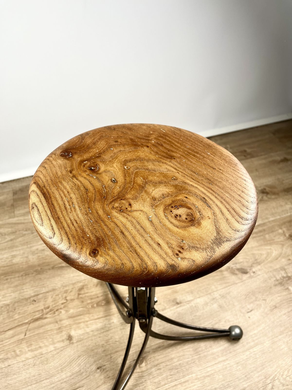 Furniture Rubery Owen Adjustable ‘Blade’ Stool, British 1940s photo